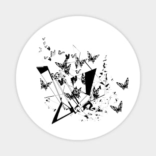 Abstract Line Art - Butterfly Magnet